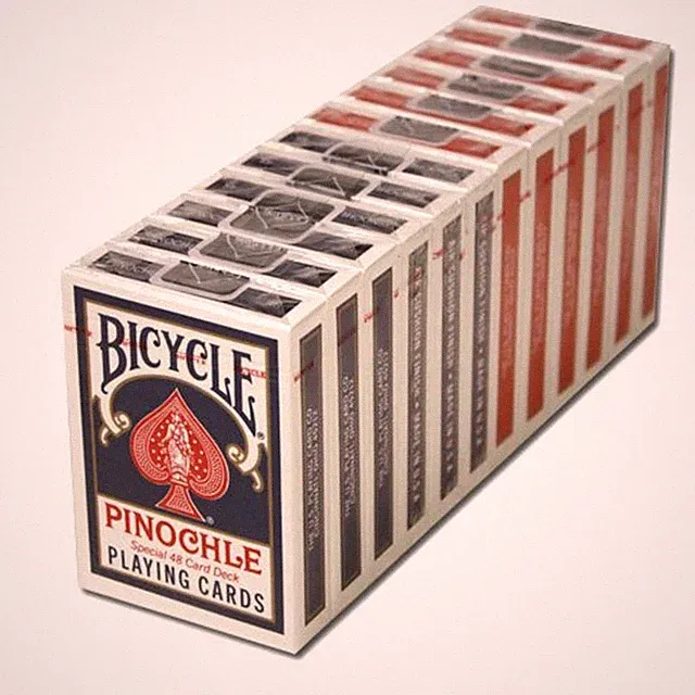 12 Decks Bicycle Pinochle Cards (6 Red / 6 Blue)