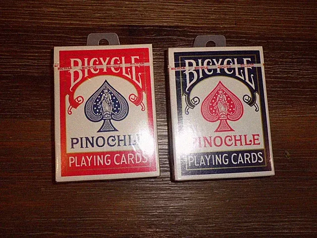 2- BICYCLE Pinochle 48 Blue & Red Palying Cards- Unopened & Sealed