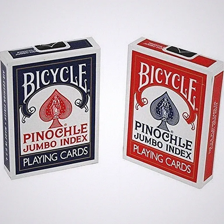 2 Decks - Bicycle Pinochle Special 48-Card Decks Blue & Red Playing Cards Jumbo