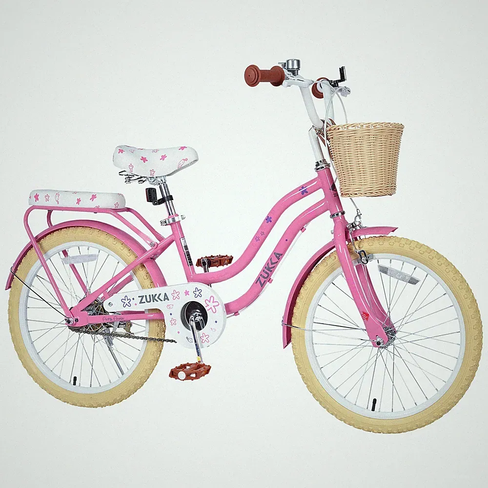 20 Inch Girls Bike with Basket Carbon Steel Frame for 7-10 Years Old Kids, Pink
