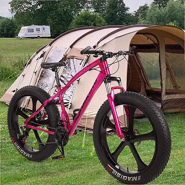 26-Inch 21-Speed​​High-Carbon Steel Frame, Beach And Snow Fat Tire Mountain Bike