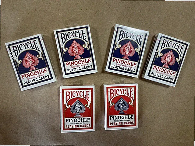 6 New, Sealed Bicycle Pinochle Playing Cards Air Cushion Finish