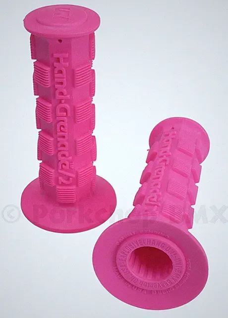 Air-Uni Hand Grenade / 2 old school BMX bicycle grips - NEON PINK