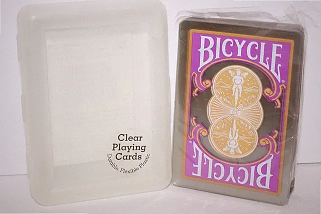 BICYCLE CLEAR PLAYING CARDS - PINK/YELLOW - OPEN BOX