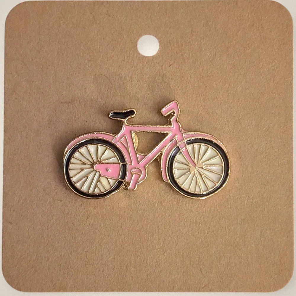 Bicycle Enamel Pin: Classic Pink Bike