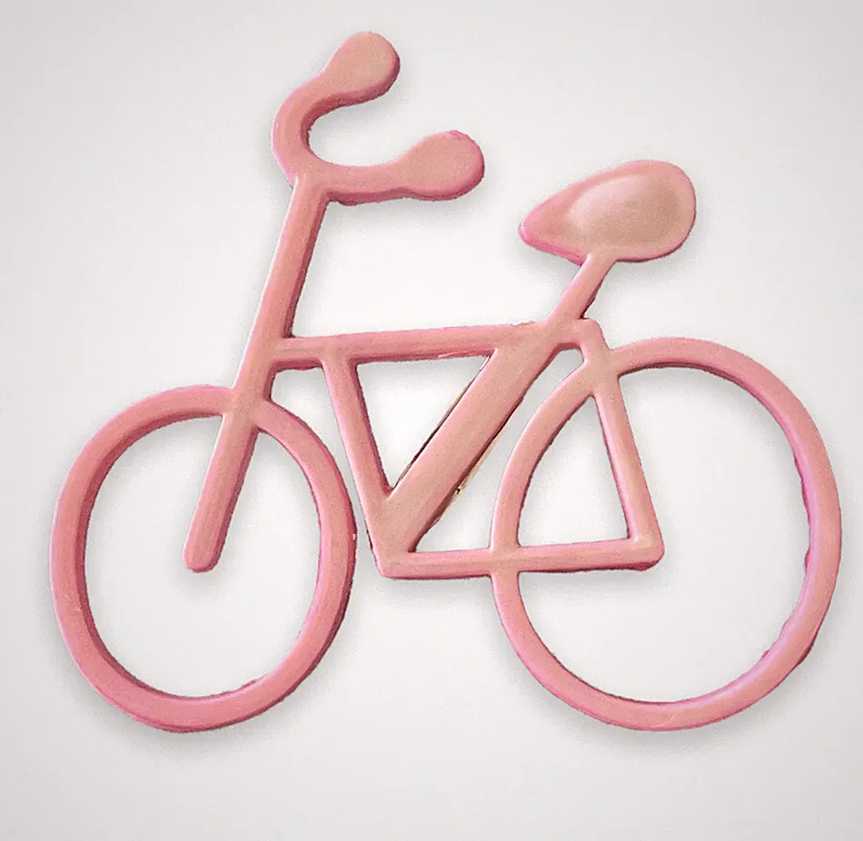 Bicycle Pin Taiwan Vintage Pink Bike Plastic Brooch Pin