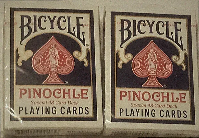 Bicycle Pinochle Playing Cards 2 Deck Set Sealed 48 Card USPCC