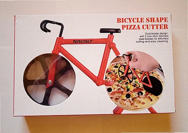 Bicycle Shape Pizza Cutter Ninonly Brand Dual Blade Stainless New Free Shipping