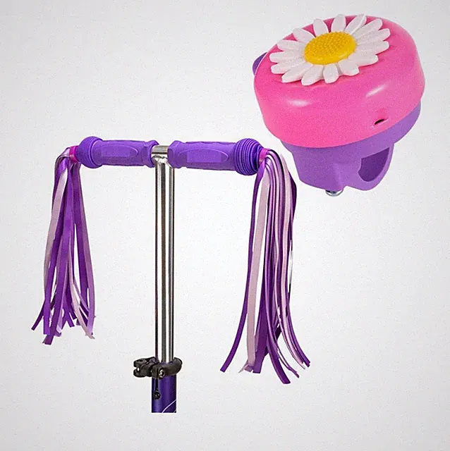 Bike Bell & Streamer for Girls | Cute Flower Design | Kids Bike Accessory