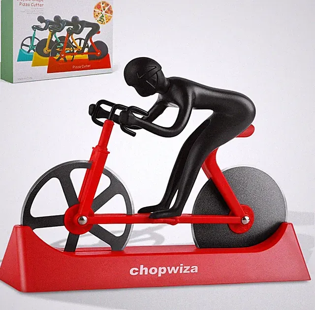 Bike Pizza Cutter,Bicycle Pizza Slicer,Stainless Steel Pizza Cutter Wheels with