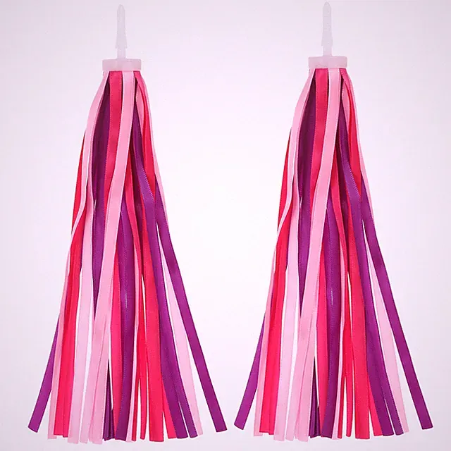 Bike Streamers Scooter Handlebar Tassels Grips Ribbon Pink Purple
