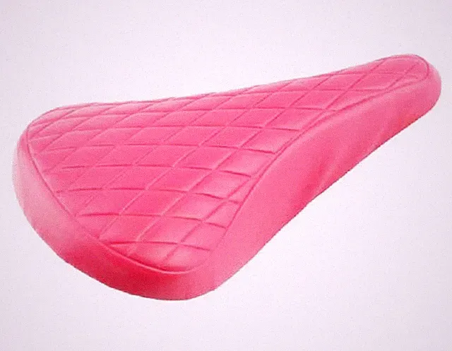 BMX BICYCLE SEAT VINYL SADDLE DIAMOND TREAD PINK CRUISER LOWRIDER CYCLING NEW