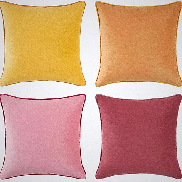 Colorful Velvet Throw Pillow Covers, Set of 4