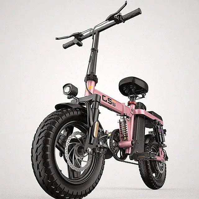 GS5 14-inch electric folding bike, equipped with 48V battery、500W motor