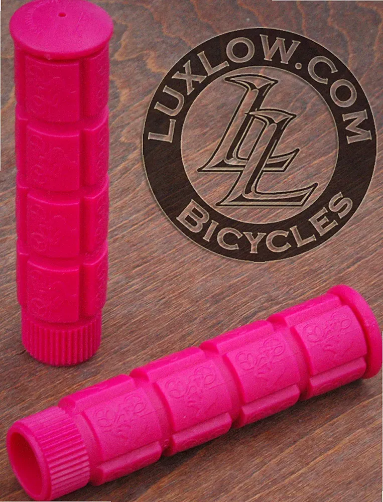 Hot Pink Fixie Track Bike Grips Fixed Gear Old School BMX Cruiser Bicycle Grip
