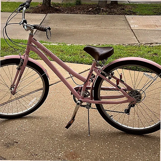 Isienna Women’s Step-Through Cruiser Bike Pink 26 in 7-Speed Caliper Fenders