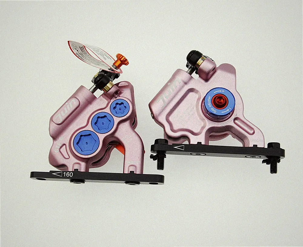 Juin Tech GTF6 Cyclocross Bicycle 6-Piston Hydraulic Brake Caliper Set Pink