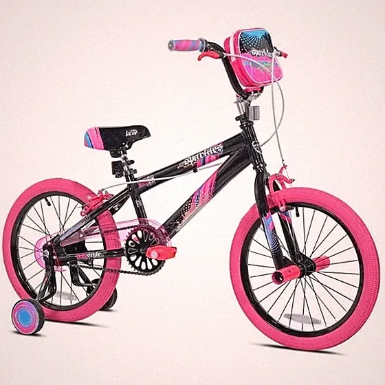 Kent Sparkles Bicycle, 18" Wheels, Child Ages 6+, Black and Pink