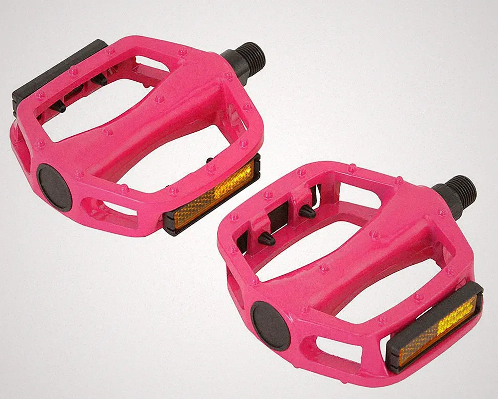 NEW! ABSOLUTE 505 BICYCLE ALLOY PEDALS IN PINK COMPATIBLE WITH 9/16 CRANK.