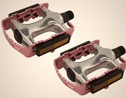 New! Bicycle Alloy Fixie Pedals Alloy 9/16" Pink.