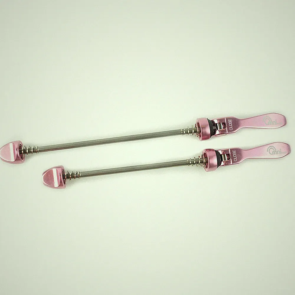 OMNI Racer Quick Release Road Mountain Bicycle Wheel Skewers Stainless: PINK