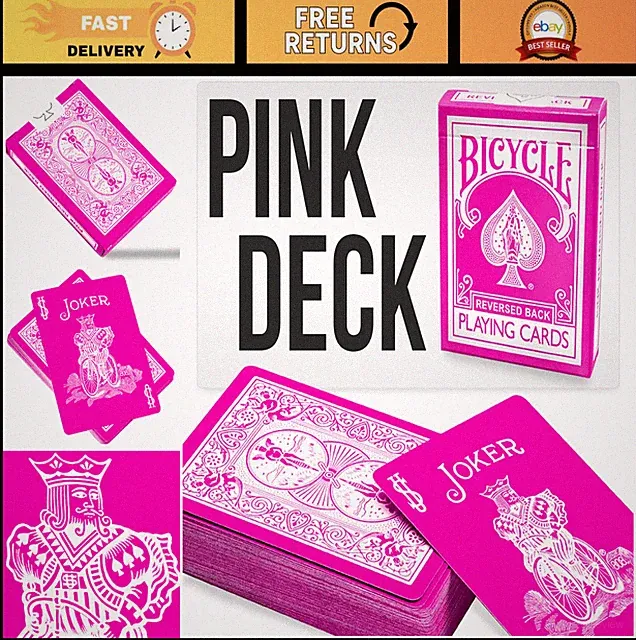 Pink Bicycle Playing Cards Deck - Magic Tricks, Collectible, Fun Games, Cardistr