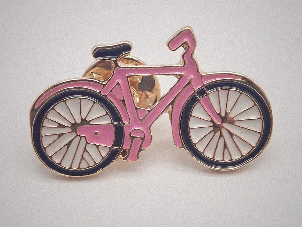 Pink Bicycle Vintage Lapel Pin