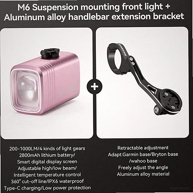 ROCKBROS Bike Lights,1000LM High Lumen Super Bright 3Mode Rechargeable Headlight