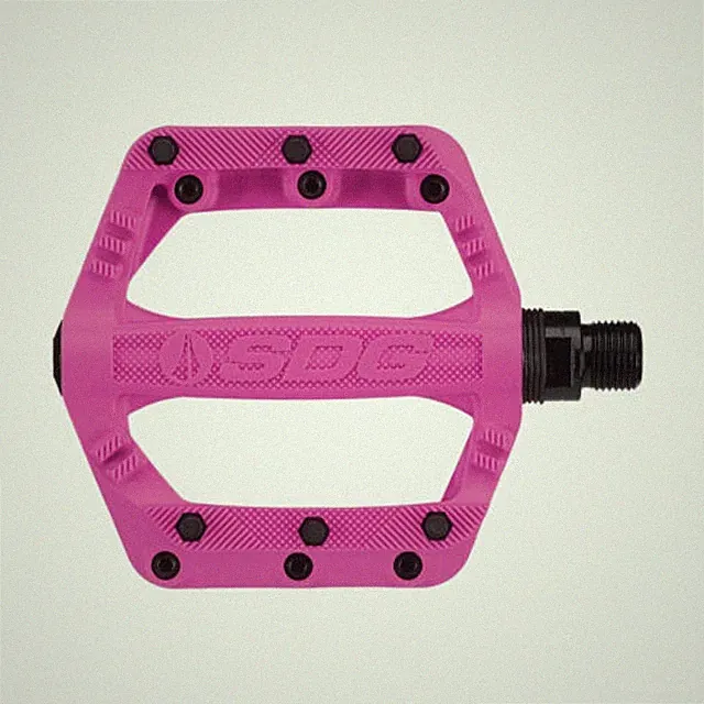 SDG Slater 90x90mm CroMo axle Blue or Neon Pink Bicycle Bike Pedals 2 Colors