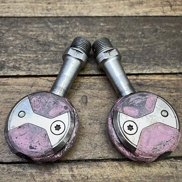Speedplay Clipless Road Bike Pedals 9/16 Pink Pair 210g Steel Plastic Used