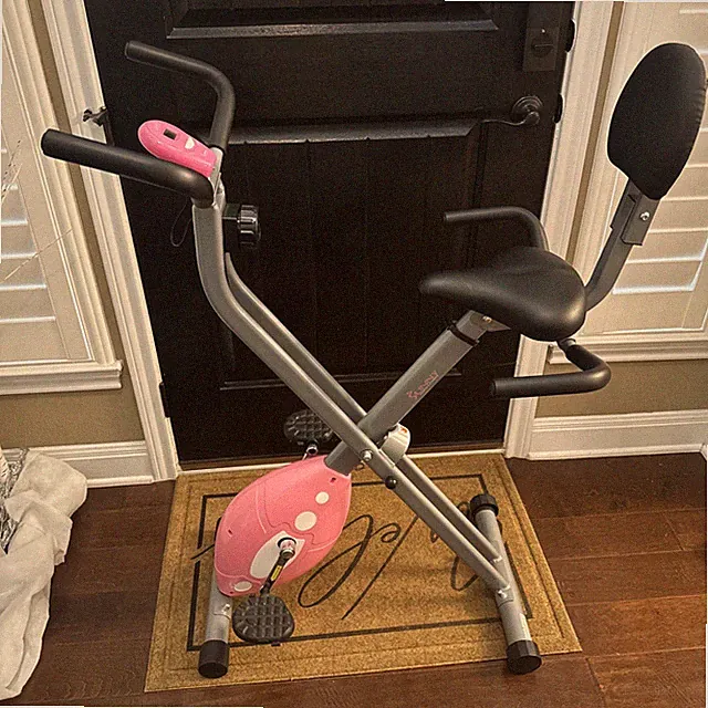 Sunny Health, Fitness Magnetic Folding Recumbent Bike Exercise Bike, 220lb Cap